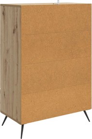 vidaXL Πλαϊνό γραφείο Artisan Δρυς 66 x 34,5 x 95 εκ.