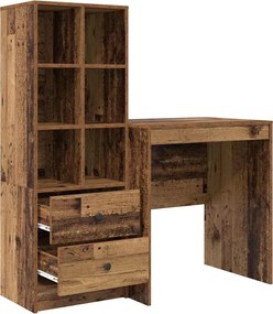 vidaXL Γραφείο με συρτάρι 2 pcs Παλιό ξύλο