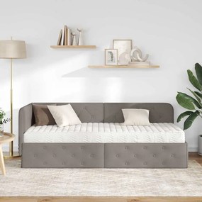 vidaXL Κρεβάτι Γωνίας Taupe 80 x 200 cm ύφασμα