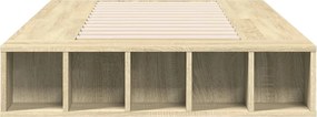 vidaXL Πλαίσιο Κρεβατιού Sonoma Δρυς 75 x 190 εκ. Επεξεργασμένο Ξύλο