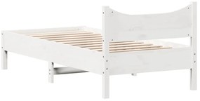 vidaXL Σκελετός Κρεβατιού Χωρίς Στρώμα Λευκό 100x200 εκ. Μασίφ Πεύκο