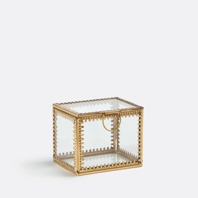 Τετράγωνη βιτρίνα από γυαλί &amp; ορείχαλκο Stelia