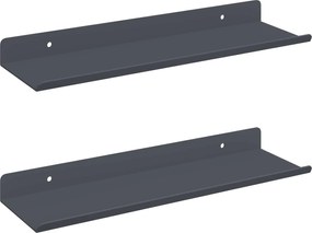 vidaXL Πλωτό ράφι Επιτοίχιο 2 pcs Ανθρακί 30 x 9 x 2,5 εκ Ατσάλι