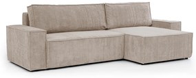 Γωνιακός καναπές Κρεβάτι Flabio, μπέζ 283x90x144cm-Δεξιά γωνία-BOG1237