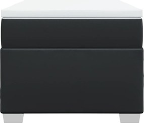 vidaXL Κρεβάτι Boxspring με Στρώμα Μαύρο 90x190εκ. από Συνθετικό Δέρμα