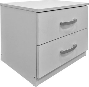 Κομοδίνο Athos pakoworld σε λευκή απόχρωση 48x40x41.5εκ