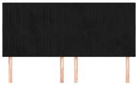 VidaXL Κεφαλάρι Μαύρο Βελούδινο 180x5x118/128 εκ.
