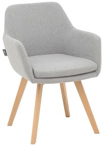 Intrahome Πολυθρόνα Safira Intrahome ύφασμα σε γκρι απόχρωση με φυσικό χρώμα ξύλινο πόδι 57x58x84εκ | SKU: INTRAPA-130111439