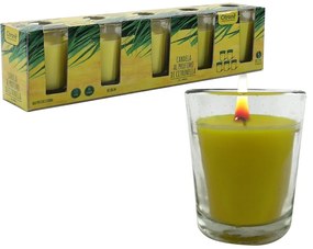 Κερί 45g Άρωμα Lemongrass Σε Γυάλινο Ποτήρι Φ5x6cm Σετ 5Τμχ-06510096