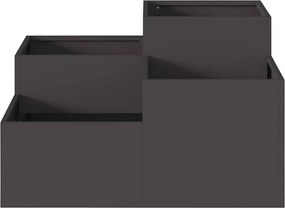 vidaXL Γλάστρα Κήπου Μαύρο 100 x 100 x 48 εκ. Ατσάλι