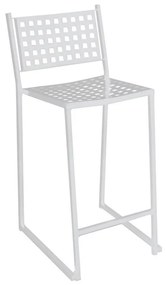 WOODWELL Ε5148,1CAPRICE Σκαμπό BAR-Pro με Πλάτη Στοιβαζόμενο, Μέταλλο Βαφή Άσπρο 46x53x74/102cm Ε5148,1