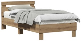 vidaXL Κρεβάτι από ξύλο δρυός, 90 x 190 εκ., φτιαγμένο από στέρεα ξύλα.