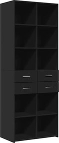 vidaXL Ντουλάπι Μαύρο 70x42,5x185 εκ. Επεξεργασμένο Ξύλο