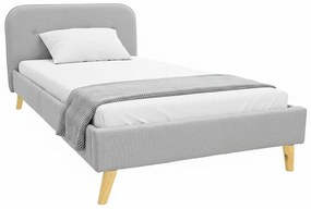 Επενδυμένο Κρεβάτι LumiLux Μονό Ύφασμα Γκρί 100x200εκ. 112x214x80 εκ.