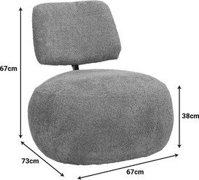 Πολυθρόνα Stonie pakoworld μπουκλέ ύφασμα σε μπεζ απόχρωση 67x73x67εκ