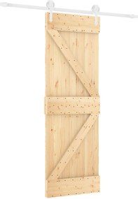 vidaXL Συρόμενη Πόρτα Φυσικό και Λευκό 70 x 210 cm