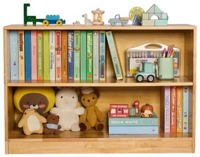 VEVOR Montessori Bookshelf, 870 mm Width Toy Storage Organizer,  2-Tier Kids Display Storage Cabinet, Daycare Furniture, Kids Bookshelf for Bedroom, Nursery, Living Room, Entryway, Preschool, Brown