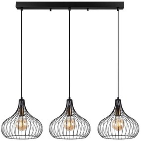 Φωτιστικό Οροφής - Ράγα Teldamla 942FLG1602 76x22x120cm 3xE27 40W Black Opviq