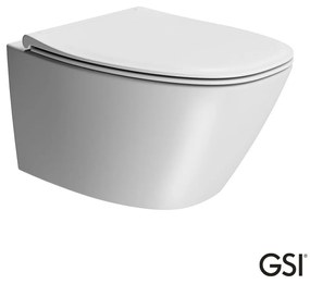 GSI Modo Λεκάνη Κρεμαστή με κάλυμμα βακελίτη Slim Soft Close αποσπώμενο White