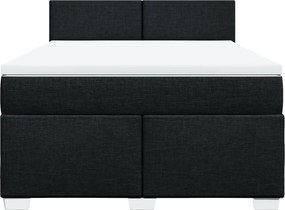 vidaXL Κρεβάτι Boxspring με Στρώμα Μαύρο 160x200 εκ. Υφασμάτινο
