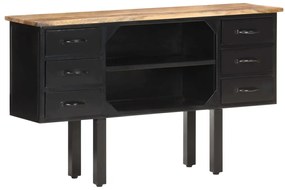 vidaXL Μπουφές 110x30x65 εκ. Μασίφ Ακατέργαστο Ξύλο Μάνγκο και Ατσάλι