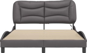 vidaXL Πλαίσιο κρεβατιού με LED χωρίς στρώμα Hvar Γκρι 140x200 εκ.