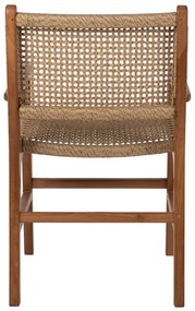 Καρέκλα-Πολυθρόνα C9385.01 Μασίφ Ξύλο Teak Rattan και Σχοινί 54x58x88Υεκ. 54x58x88 εκ.