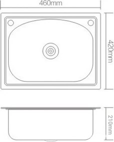 Νεροχύτης Undir ανοξείδωτος 46x42εκ