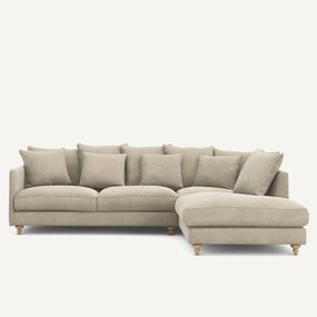 Γωνιακός καναπές από λινό βελούδο, LAZARE