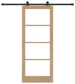 vidaXL Συρόμενη Πόρτα ORKDAL Καφέ 86 x 211 cm Ξύλο και μέταλλο