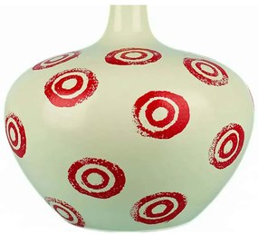 Βάζο 697ELD1233 Φ15x19cm Ecru-Red Aberto Design Κεραμικό