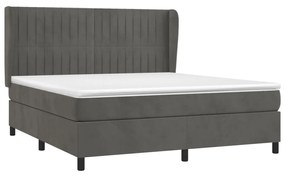 ΚΡΕΒΑΤΙ BOXSPRING ΜΕ ΣΤΡΩΜΑ ΣΚΟΥΡΟ ΓΚΡΙ 160X200 ΕΚ. ΒΕΛΟΥΔΙΝΟ 3129340