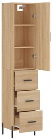 vidaXL Μπουφές Sonoma δρυς 34,5 x 34 x 180 εκ. από Επεξεργασμένο Ξύλο