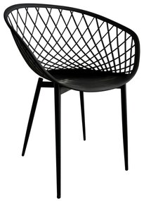 Καρέκλα Κήπου ArteLibre BALI Μαύρο PP/Μέταλλο 62x42x82cm-15300018