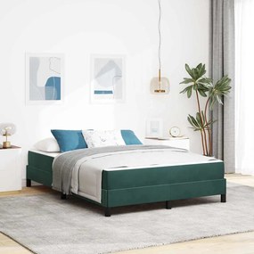 vidaXL Κρεβάτι box spring με στρώμα Σκούρο Πράσινο 140 x 200 cm