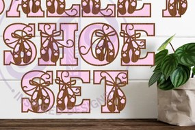 Σετ των 3 Intra απο ξύλο plywood 3mm-4mm πάχος Παπούτσια μπαλέτου Letters Alphabet X 26 Δίασταση 5x5 cm INTRAFABR-90850762