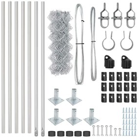 vidaXL Στύλος Περιφράξεων Ασημί 10 x 0,4 μ (40 x 40 χιλιοστά πλέγμα)