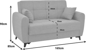 Σετ σαλονιού 2τεμ Lincoln pakoworld ύφασμα σε μπεζ απόχρωση