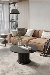 Stewehome Μοντέρνο Στρογγυλό Τραπεζάκι Σαλονιού γκρι 70x70 cm