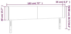 Κεφαλάρι με Πτερύγια Καπουτσίνο 183x16x78/88εκ. Συνθετικό Δέρμα - Καφέ