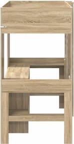 vidaXL Σκελετός κουκέτας με γραφείο Δρύς Sonoma 90 x 190 cm