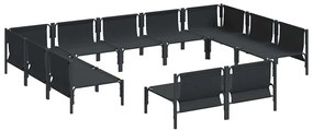 vidaXL Σετ Καναπέ Κήπου 11 pcs Ανθρακί Ατσάλι