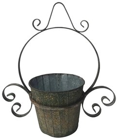 Artekko Artekko Planter Πράσινο Μεταλλικό Κρεμαστό Κασπώ (32x16x36)cm 742-2301