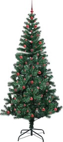 vidaXL Τεχνητό προφωτισμένο Χριστουγεννιάτικο δέντρο Πράσινο 240 cm