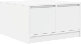 vidaXL Τραπεζάκι σαλονιού με συρτάρια Λευκό 70,5x70x40 εκ.