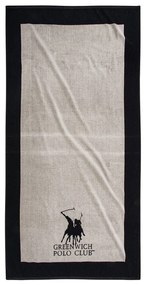Πετσέτα Θαλάσσης 3858 Ecru-Black Greenwich Polo Club Θαλάσσης 90x180cm 100% Cotton