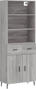 vidaXL Ντουλάπι Γκρι Sonoma 69,5 x 34 x 180 εκ. Επεξεργασμένο Ξύλο