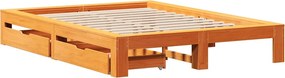 vidaXL Σκελετός Κρεβ. Χωρίς Στρώμα Καφέ Κεριού 160x200 εκ Μασίφ Πεύκο