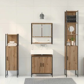 vidaXL Σετ Επίπλων Μπάνιου με αποθήκευση 4 pcs Καφέ 33 x 33 x 185.5 εκ
