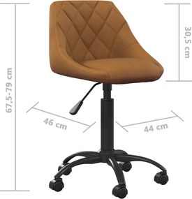 vidaXL Καρέκλα Γραφείου Καφέ Βελούδινη